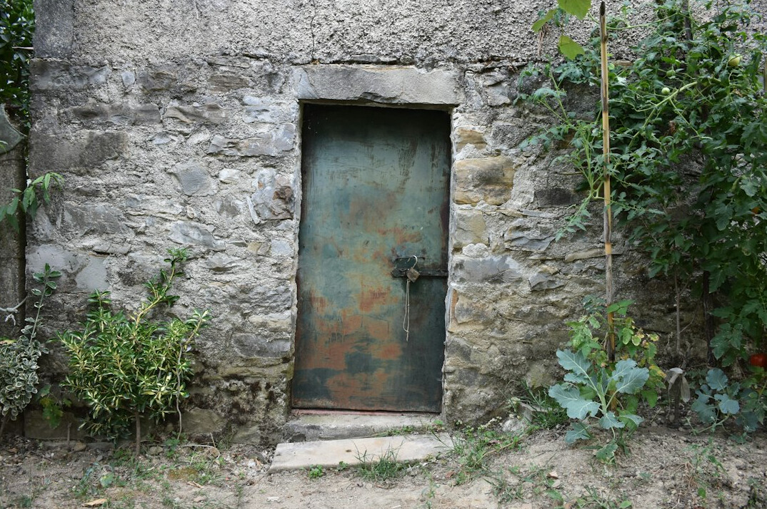 mysterious closed door in old house
