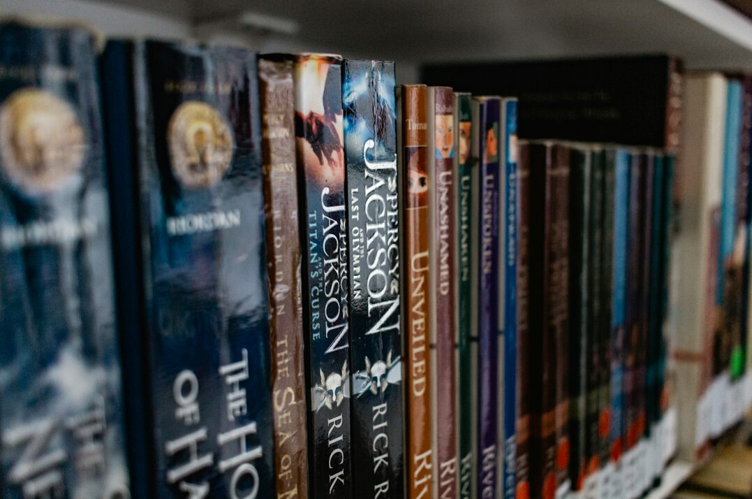 mystery novel on shelf