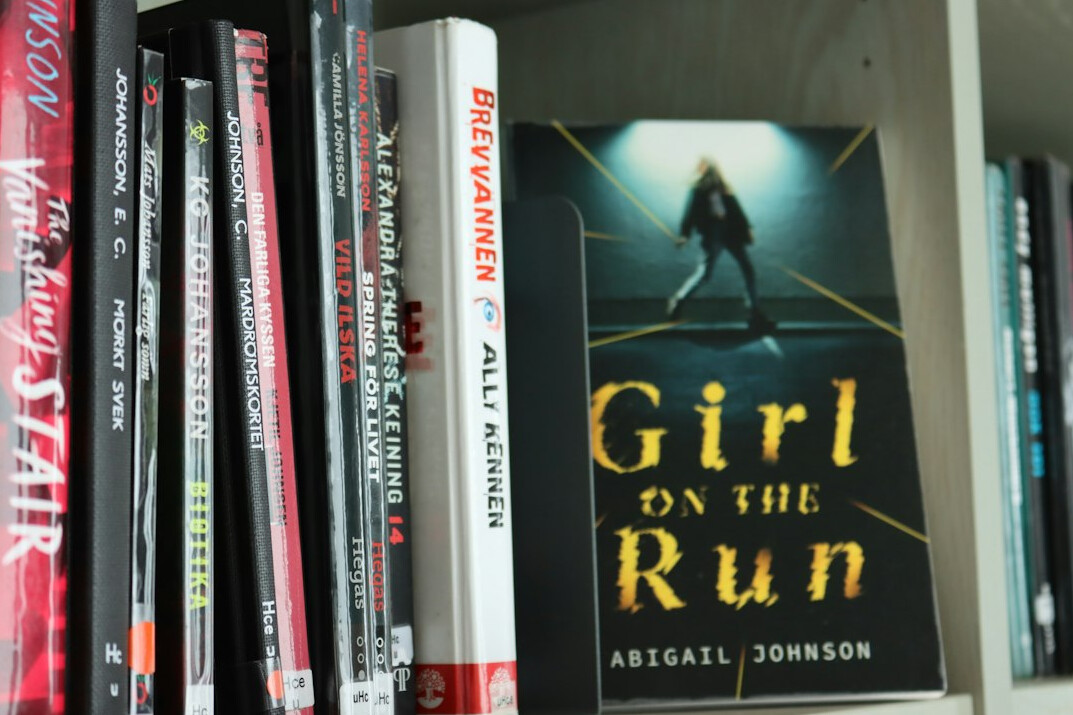 mystery novel on shelf
